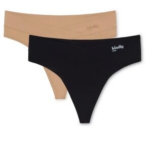 NWT Kindly Yours 2PK Sustainable So Comfy Thong Black Ginger XXXL